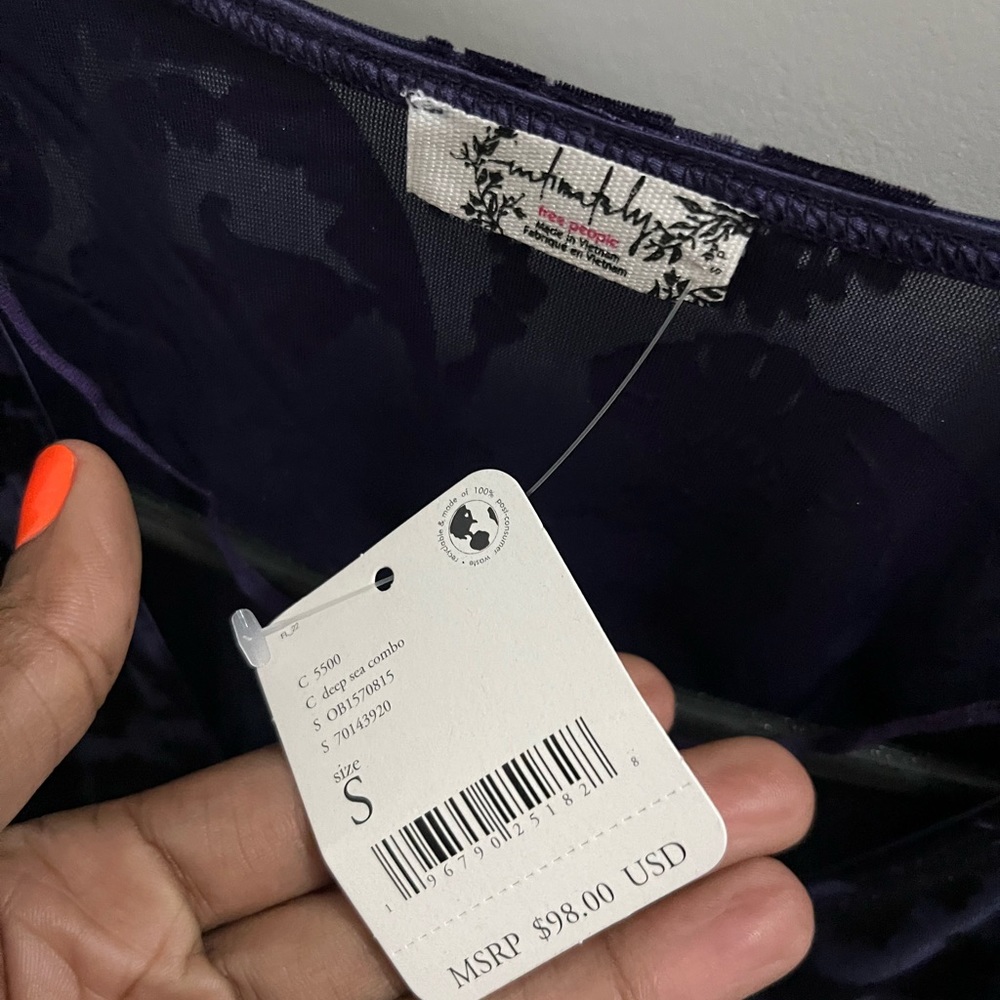 Free People NWT's Intimately Magic Hour Bodysuit- Deep Sea Combo - Picture 5 of 6